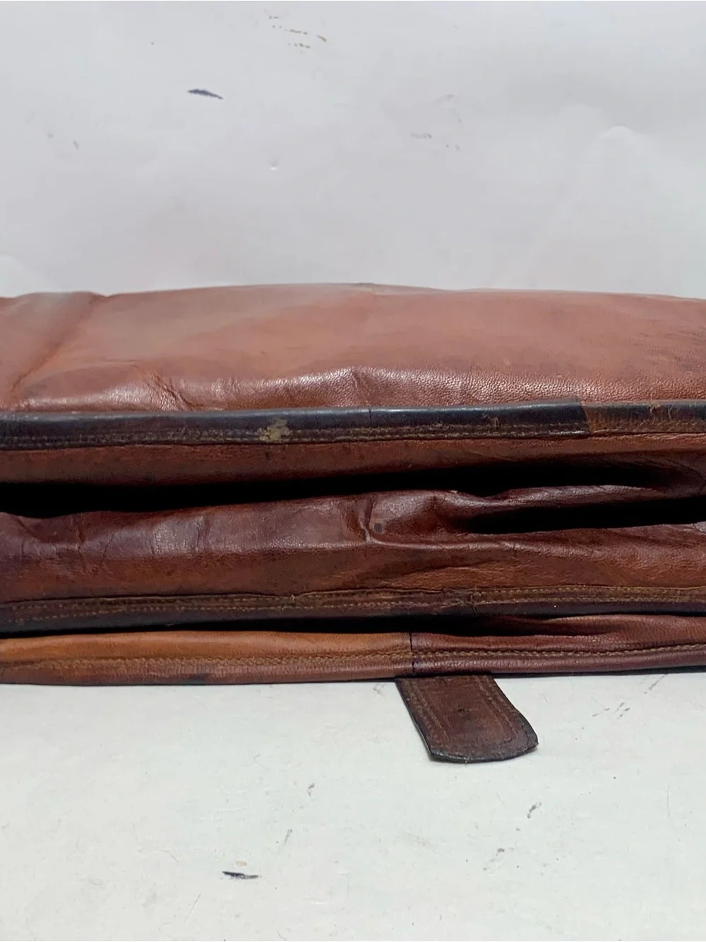 Ultra Soft Vintage Distressed Leather Satchel With Shoulder Strap